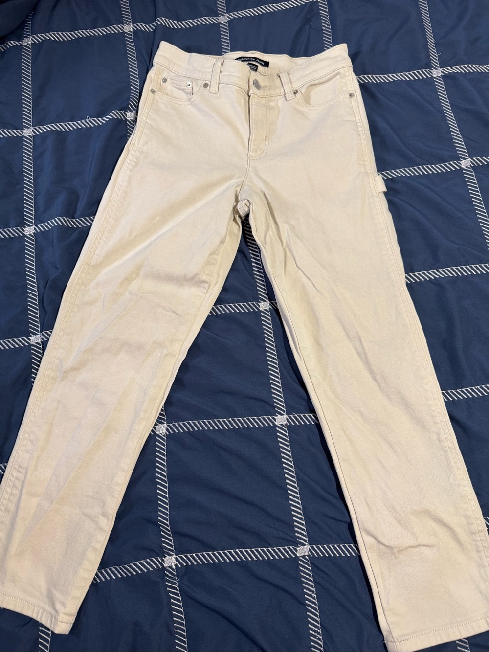 Calvin Klein Jeans Cream Straight-Leg Women's Jeans